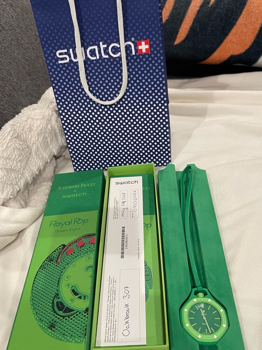 Swatch Royal Pop Green Eight Men's Watch with Green Strap